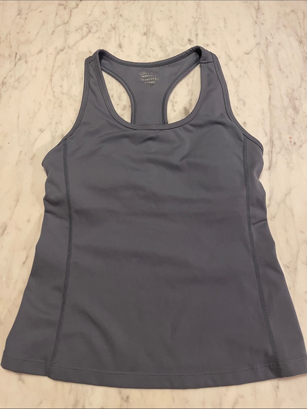 Calvin Klein Women's Racerback Tank Top - Steel Grey Sz XS build in Bra